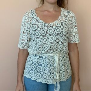 Vintage 60s Delicate Crochet Top
